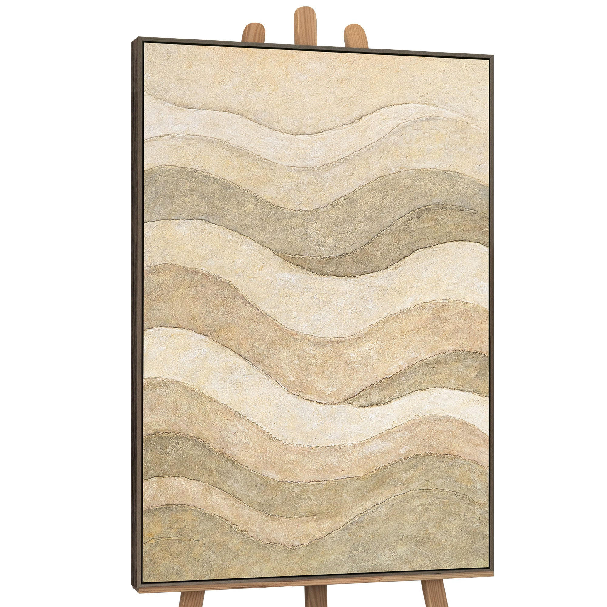 GEMÄLDE Schatten und Sand Schattenfugenrahmen Grau 120x80 cm - Grau, Holz (120/80cm) - YS-art gallery
