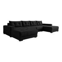 ECKSOFA MODENA 320 cm x 185 cm – Stoff: ZOOM 23 Farbe: Schwarz - Schwarz, Textil (320/185cm) - A&J MöbelLand