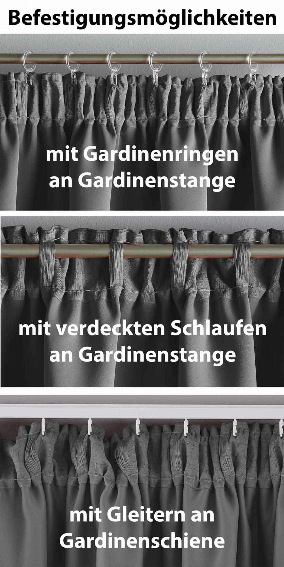 VORHANG »NewYork« HxB 160x140 cm Dunkelgrau - Dunkelgrau, Textil (140/160cm) - Gardinenbox
