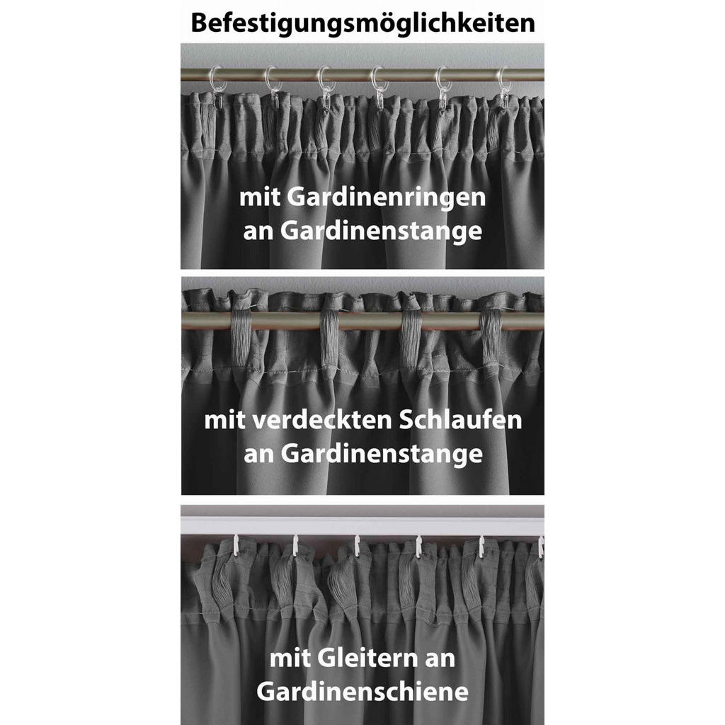 Thumbnail - Gardinenbox Vorhang, Dunkelgrau, Textil, 295x225 cm, Oeko-Tex® Standard 100, Wohntextilien, Gardinen & Vorhänge, Verdunk...