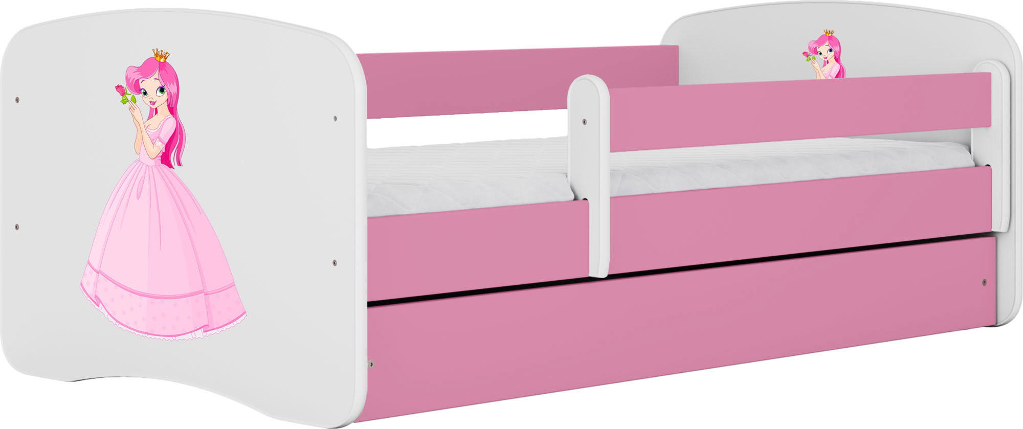 KINDERBETT Emily mit Schublade und Matratze, Rosa 80x180 cm - Altrosa/Rosa, Holzwerkstoff (180/80cm) - WFL GROUP