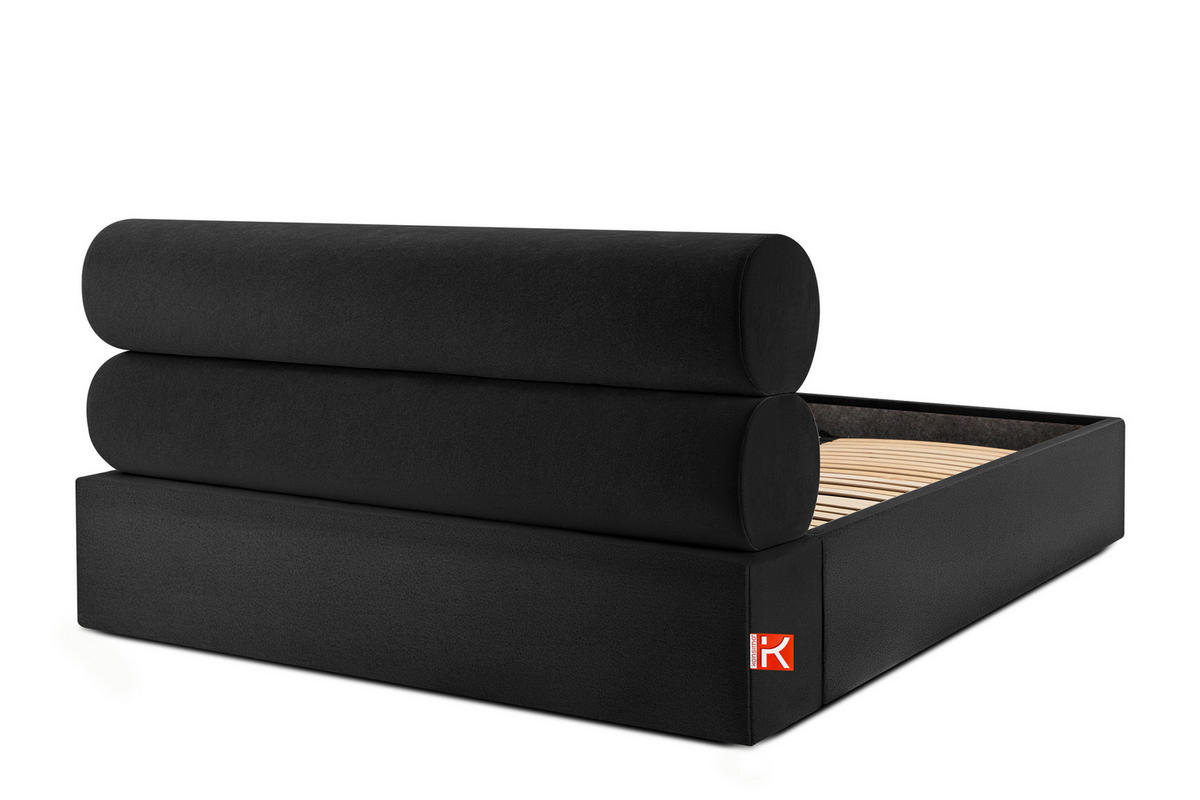 POLSTERBETT LUNEO - Schwarz, Holz/Holzwerkstoff (162/204cm) - KONSIMO®