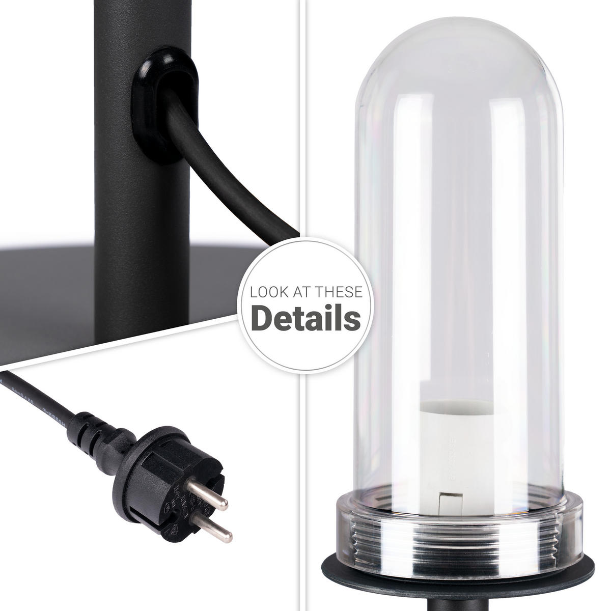 STEHLEUCHTE Jad Fl - Anthrazit, Metall (35/35/143.5cm) - Paco Home