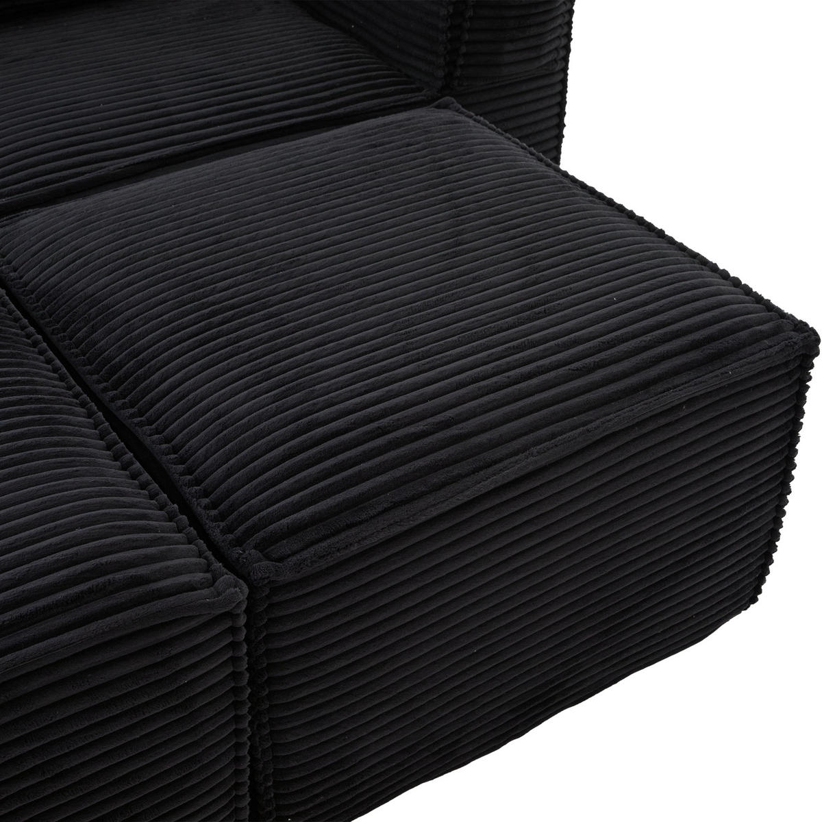 WOHNLANDSCHAFT DE-33834 modular 4-Sitzer Schwarz - Schwarz, Textil (330/75/162cm) - ComfortXL