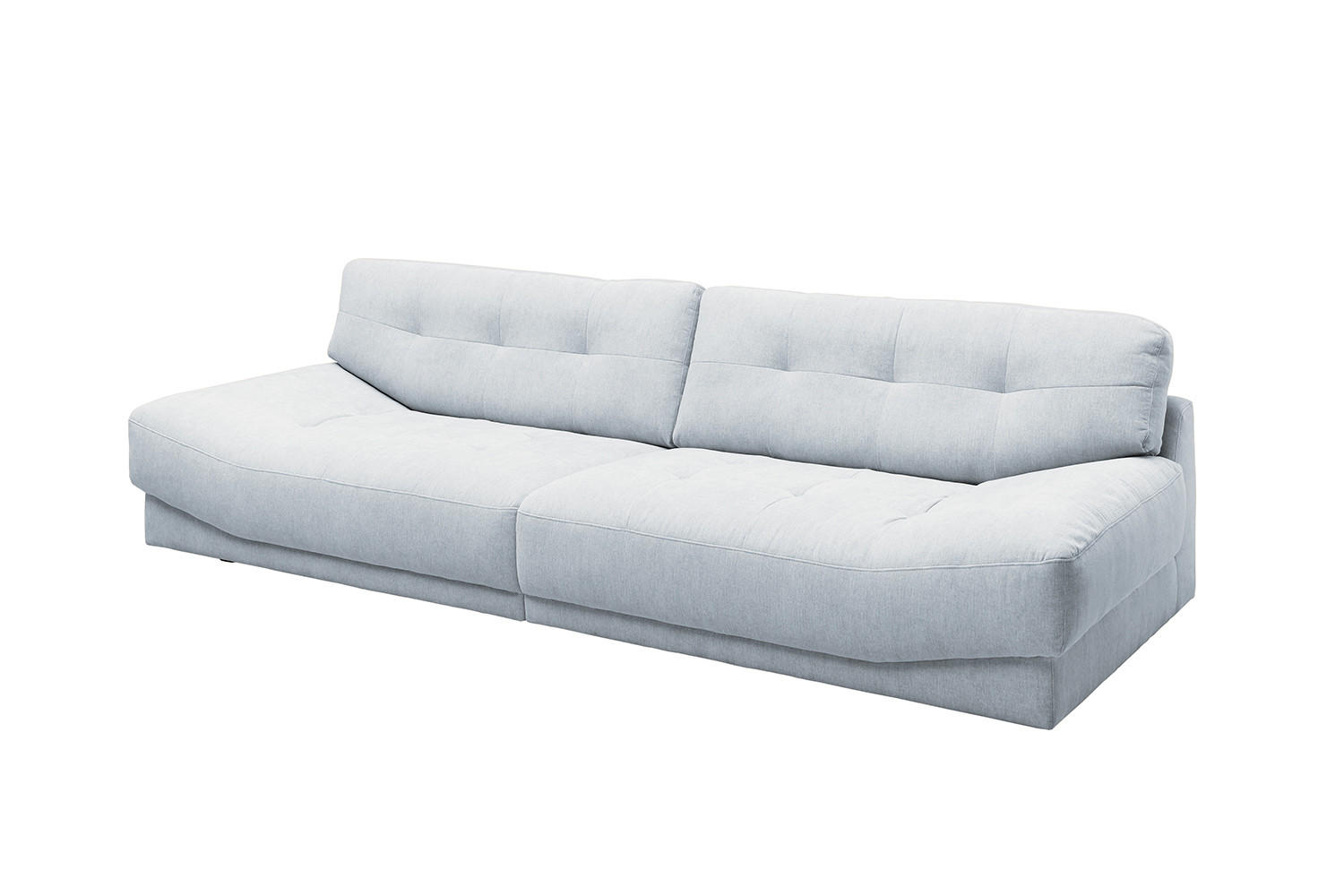 SOFA MOZZA Hellblau Webstoff - Schwarz/Hellblau, Kunststoff/Textil (298/83/123cm) - KAWOLA