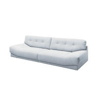 SOFA MOZZA Hellblau Webstoff - Schwarz/Hellblau, Kunststoff/Textil (298/83/123cm) - KAWOLA