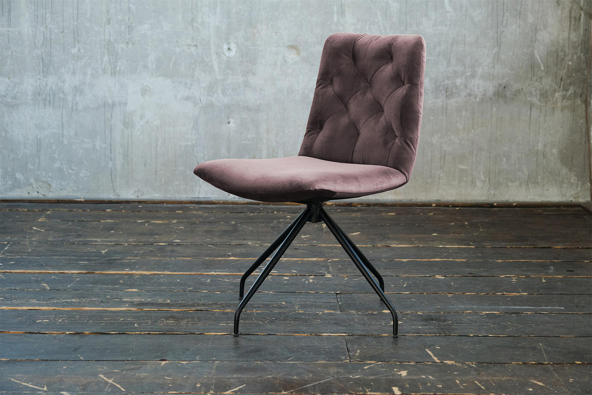 DREHSTUHL NEW CHARME Rosé Velvet - Rosa, Textil (52/87/66cm) - KAWOLA