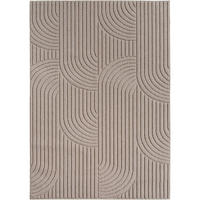 TEPPICH Flachgewebe LANGAU in Beige, mit geometrischen Bögen, 140 x 200 cm - Beige, Textil (140/200cm) - KADIMA DESIGN