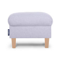 SITZHOCKER MILES Pouffe zeitloses Design und pflegeleichter Stoff, hellgrau - Buchefarben/Hellgrau, Holzwerkstoff/Buchenholz (55/42/40cm) - KONSIMO®