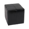 SITZHOCKER Schwarz - Schwarz, Leder (36/36/36cm) - MCW
