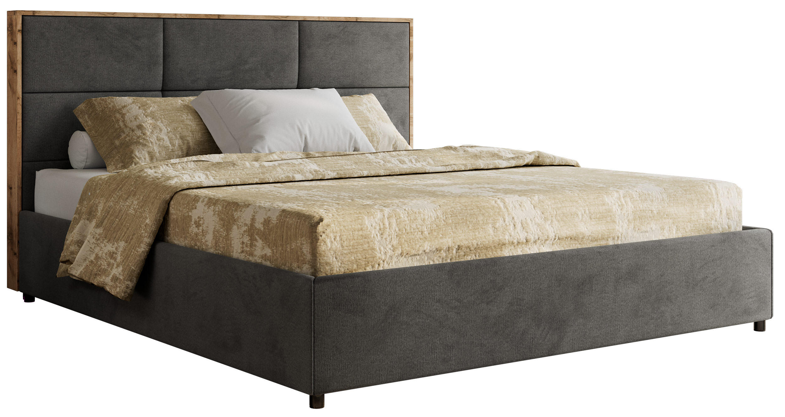 POLSTERBETT LERIO CLASSIC 160/200 - Dunkelgrau Velvet - ohne Matratze - Dunkelgrau, Textil (160/200cm) - MKS