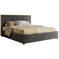 POLSTERBETT LERIO CLASSIC 160/200 - Dunkelgrau Velvet - ohne Matratze - Dunkelgrau, Textil (160/200cm) - MKS