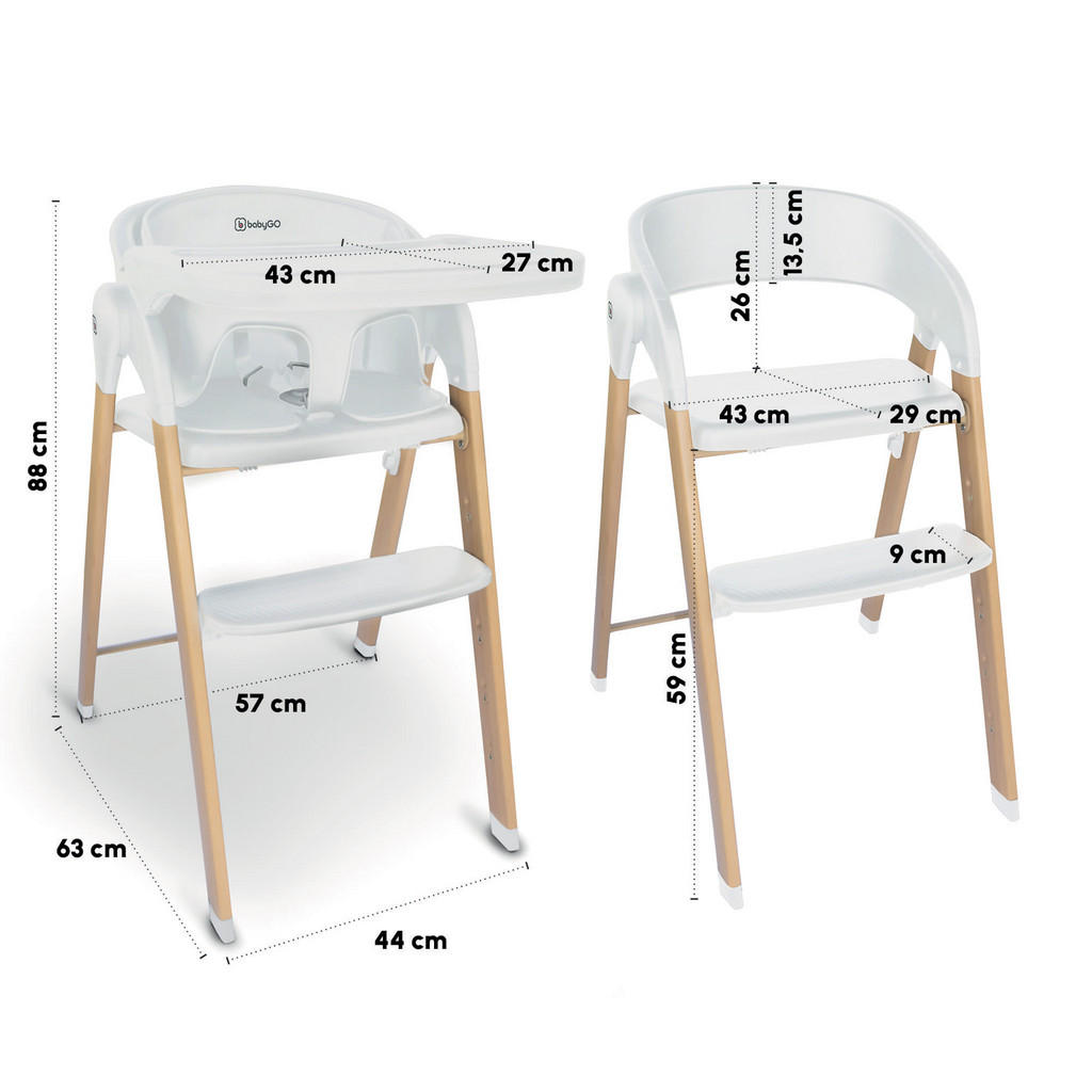 BabyGo Hochstuhl-Set Levels | Weiß