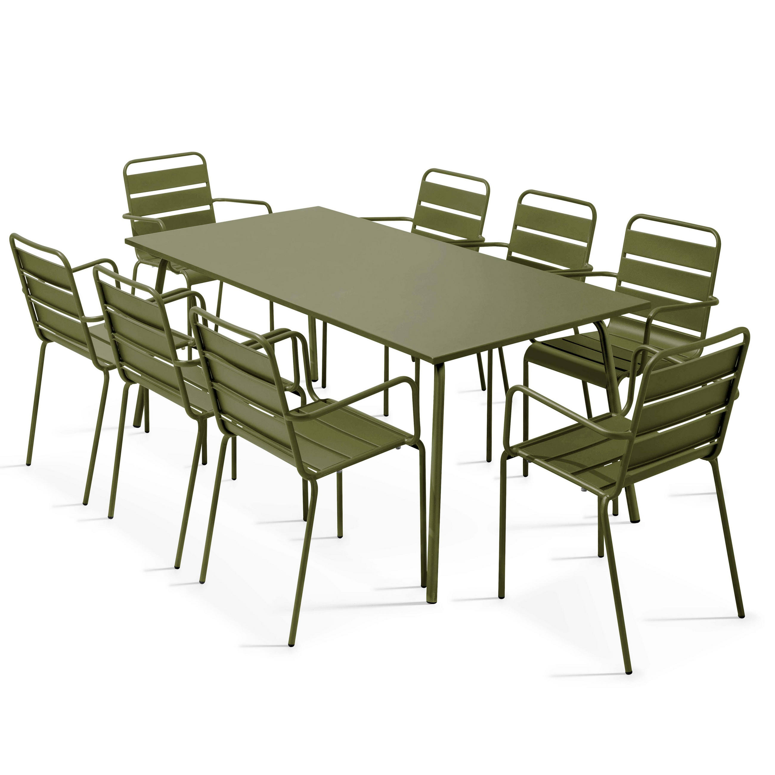 GARTENSET 9-tlg., Khakigrün - Grün, Metall - Oviala