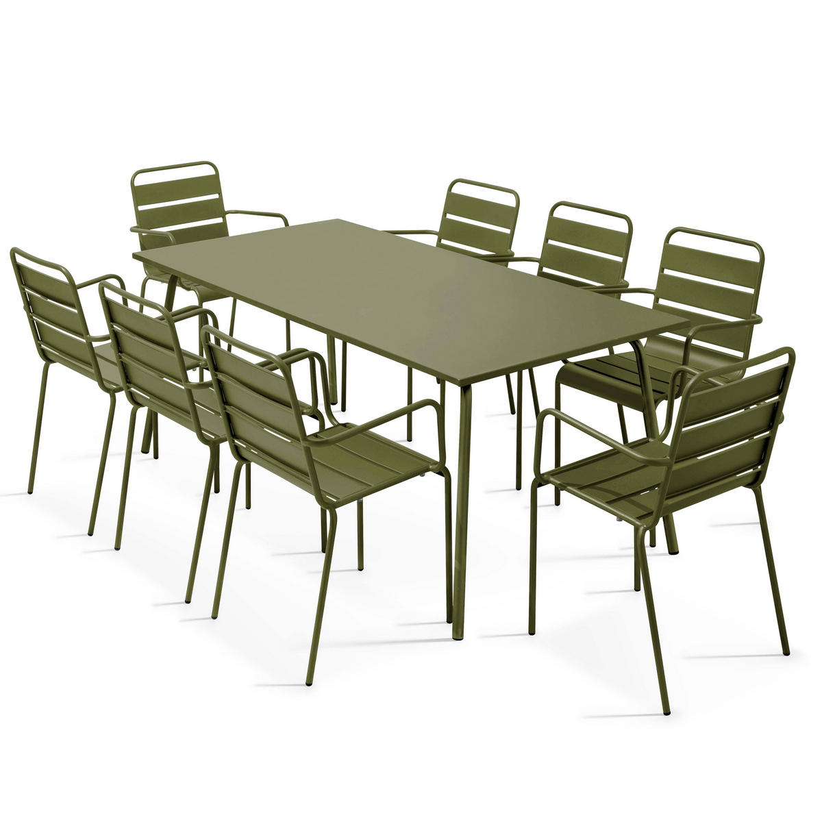GARTENSET 9-tlg., Khakigrün - Grün, Metall - Oviala