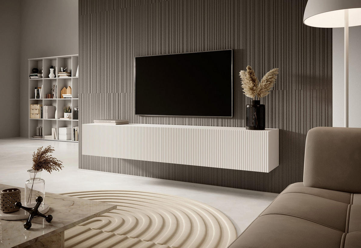 TV-HÄNGEBOARD Veldio Weiß 175 cm - Weiß, Holzwerkstoff (175/28.5/31.6cm) - Selsey