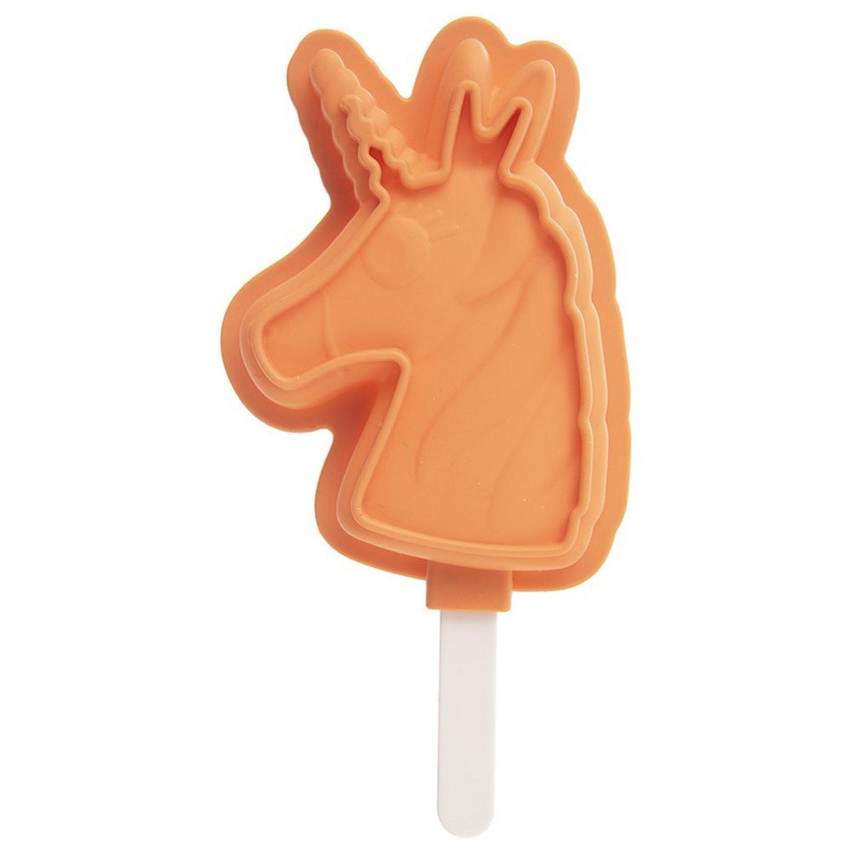 SILIKON-EISFORM Einhorn orange - Orange, Kunststoff (15/2.5/9cm) - Orion 