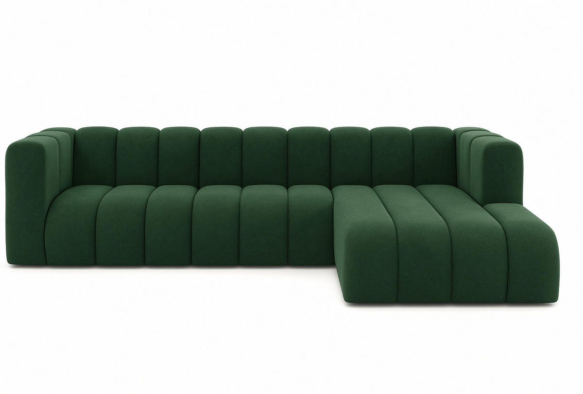 ECKSOFA L-Form GRAND 318 cm, Stoff Salvador, Grün, Rechts - Grün, Holz (318/179cm) - Kaiser Möbel