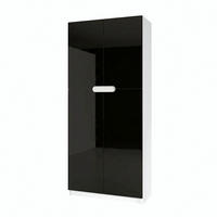 BÜROSCHRANK Logan Fronten in Schwarz Hochglanz - Schwarz Hochglanz, Holzwerkstoff (82/184/37cm) - Vladon