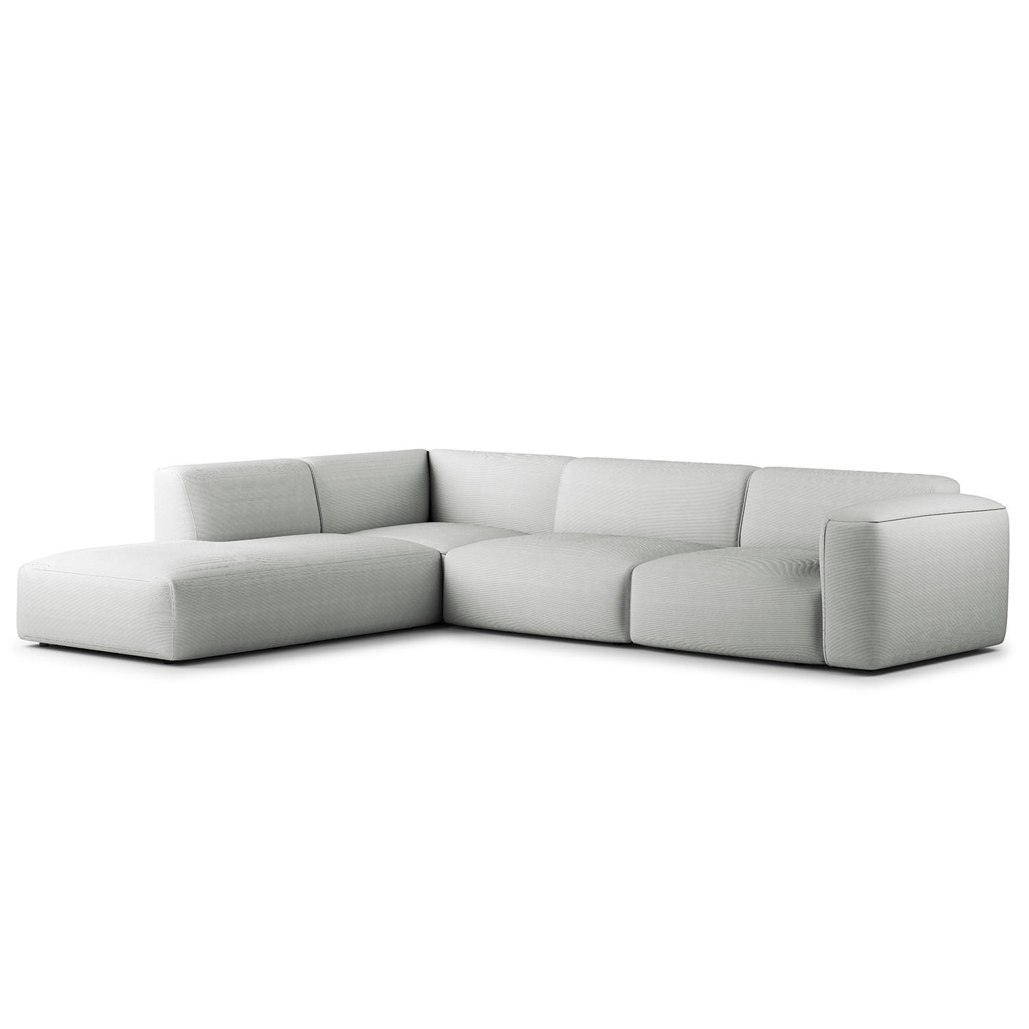 3-SITZER ECKSOFA mit Recamiere - Schwarz/Grau, Kunststoff/Textil (295/231cm) - home24