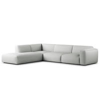 3-SITZER ECKSOFA mit Recamiere - Schwarz/Grau, Kunststoff/Textil (295/231cm) - home24