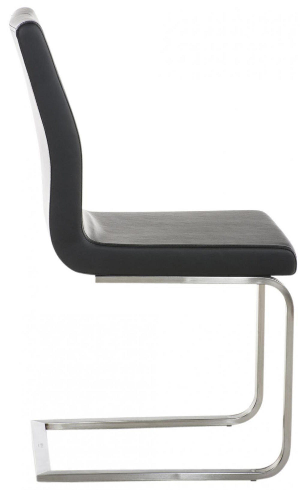 SCHWINGSTUHL 2er Set Lederlook Schwarz - Edelstahlfarben/Schwarz, Textil/Metall (40/90/50cm) - CLP