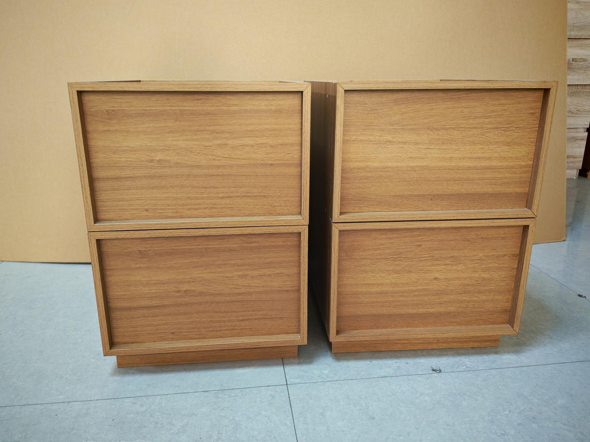 NACHTTISCH 38/48/50 cm Eiche aus MDF und Spanplatte mit grifflosen Schubladen 2er Set - Braun, Holzwerkstoff (38/54/45cm) - OKMYHOME