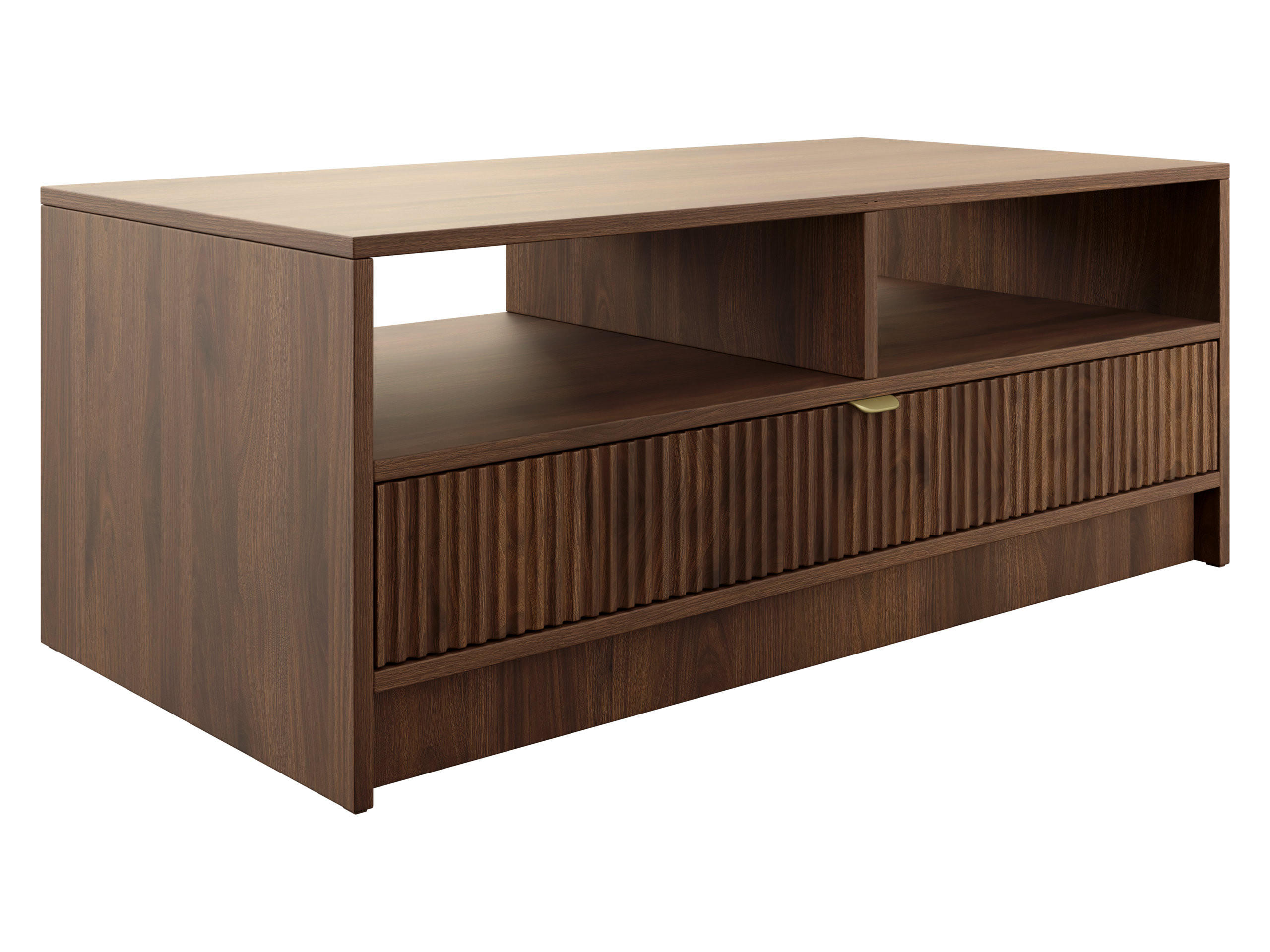 COUCHTISCH Tireno - Goldfarben/Nussbaumfarben, Holzwerkstoff/Metall (50/100/40cm) - MIRJAN24