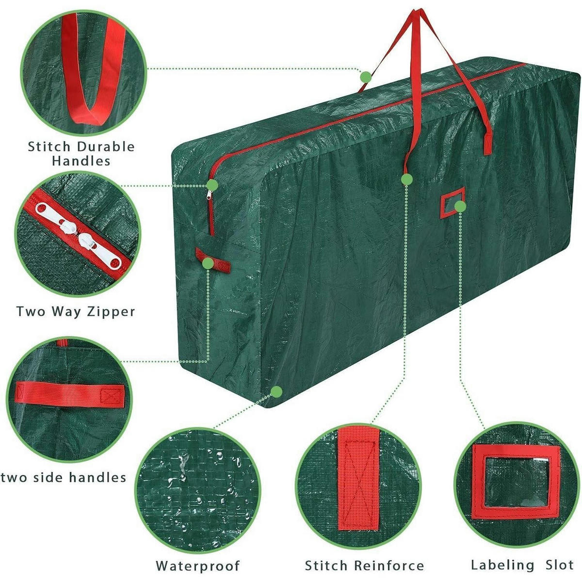 AUFBEWAHRUNGSTASCHE XXL 165 x 38 x 76 cm wasserabweisend - Grün, Kunststoff (38/76/165cm)