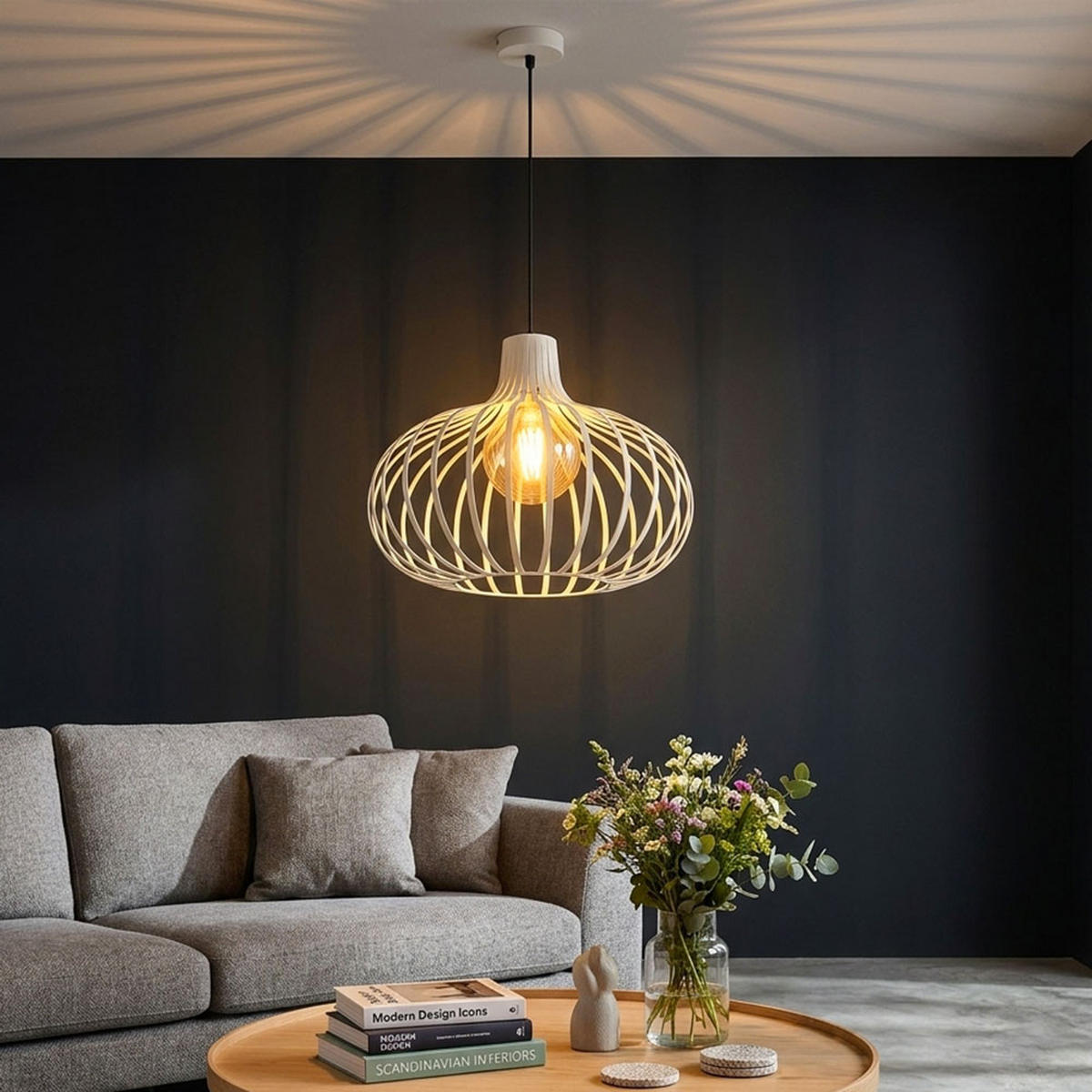 PENDELLEUCHTE MATEO Metall beige - Beige, Metall (40/40/150cm) - Globo Lighting