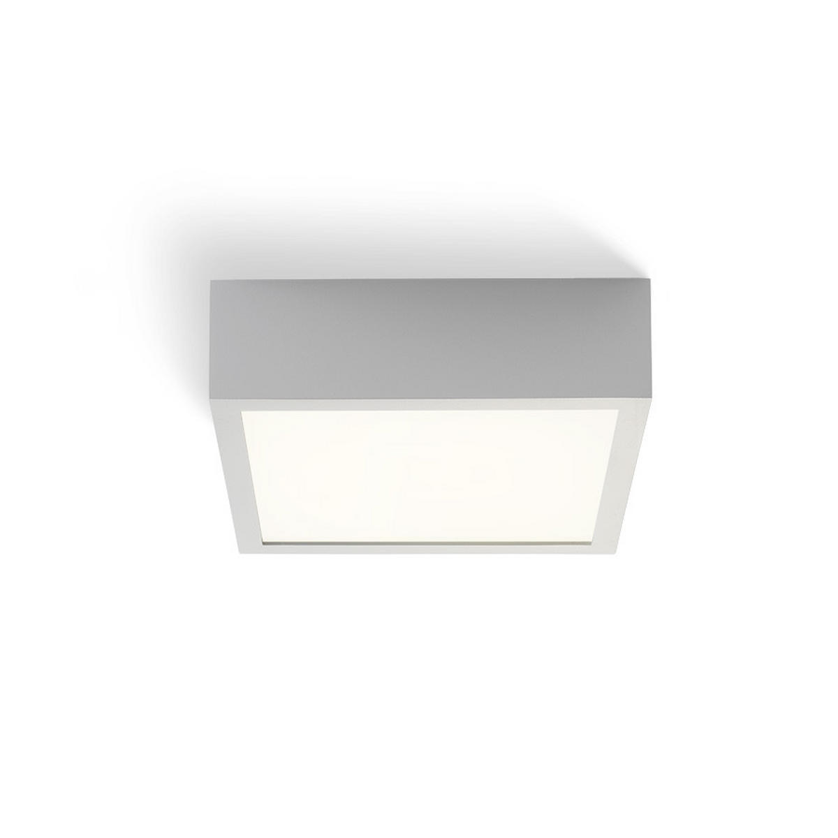 DECKENLEUCHTE STRUCTURAL LED 20x20 gebürstetes Aluminium 12 W - Silberfarben, Metall (20/20/6cm) - Rendl