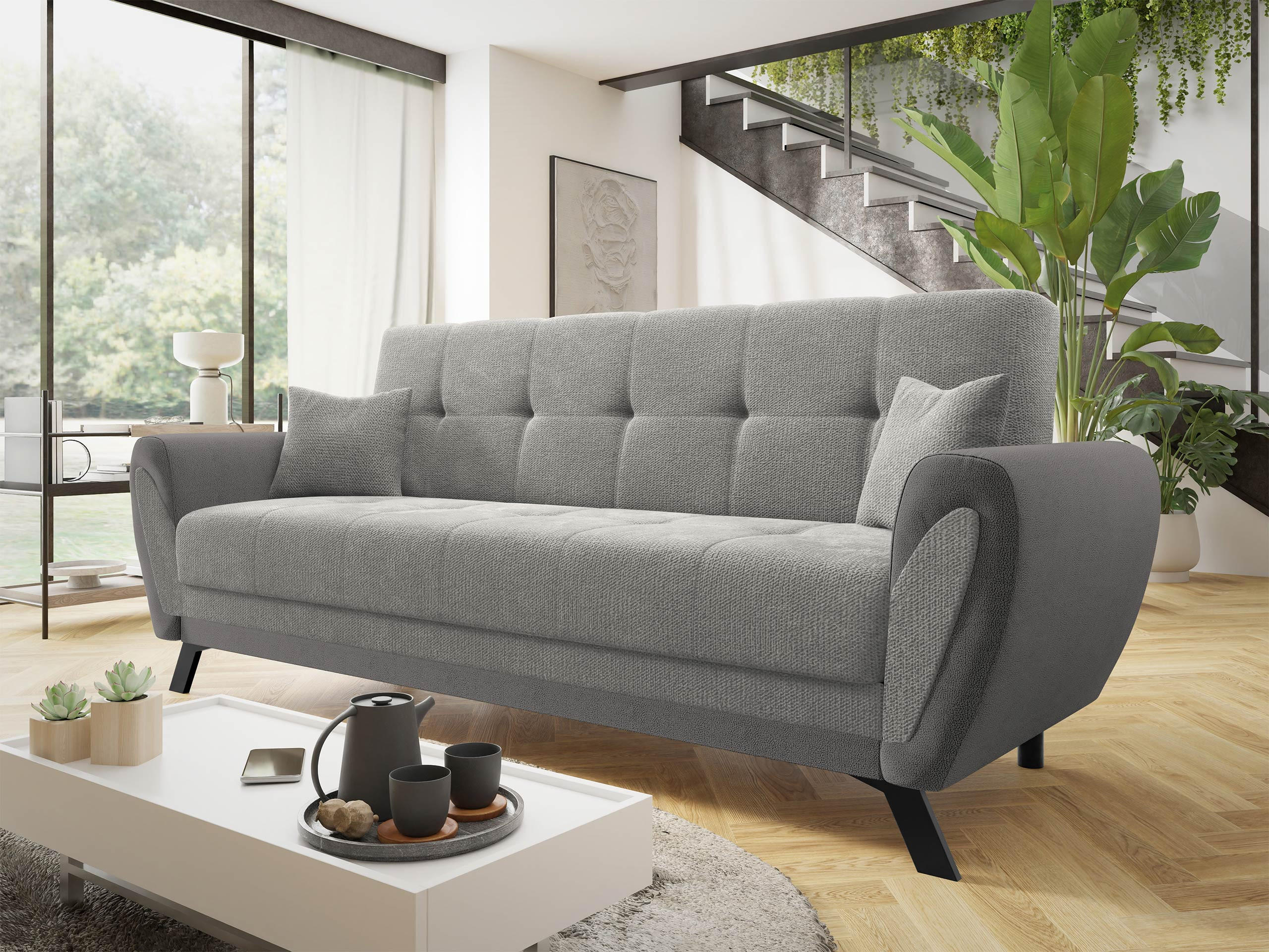 SCHLAFSOFA Kaja - Greige/Hellgrau, Holz/Textil (228/93/90cm) - MIRJAN24