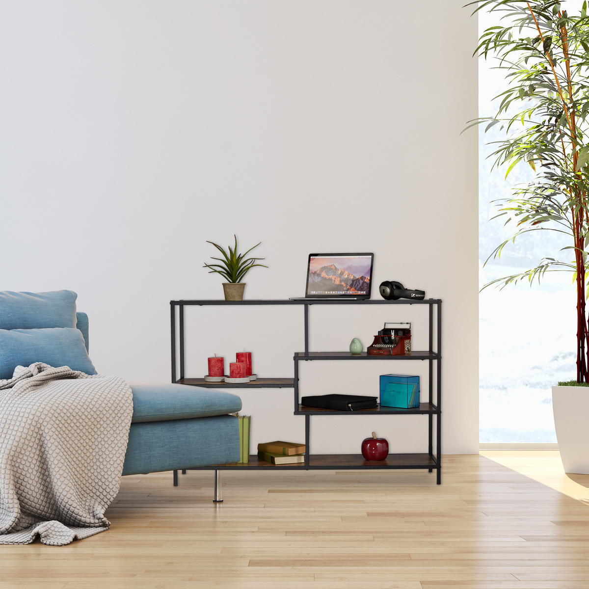 REGAL - Multicolor, Holzwerkstoff/Metall (115/79/33cm) - Relaxdays