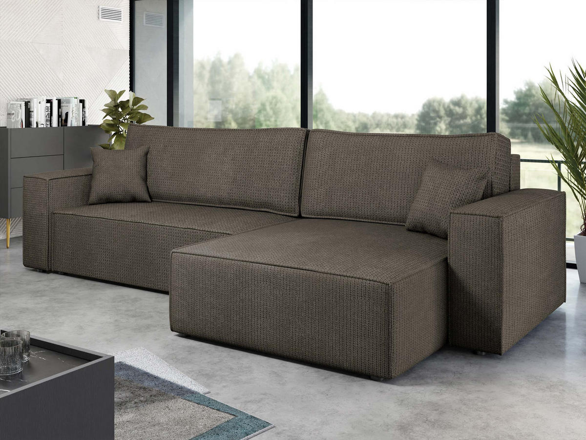 ECKSOFA Karl - Schwarz/Braun, Holz/Kunststoff (272/145cm) - MIRJAN24