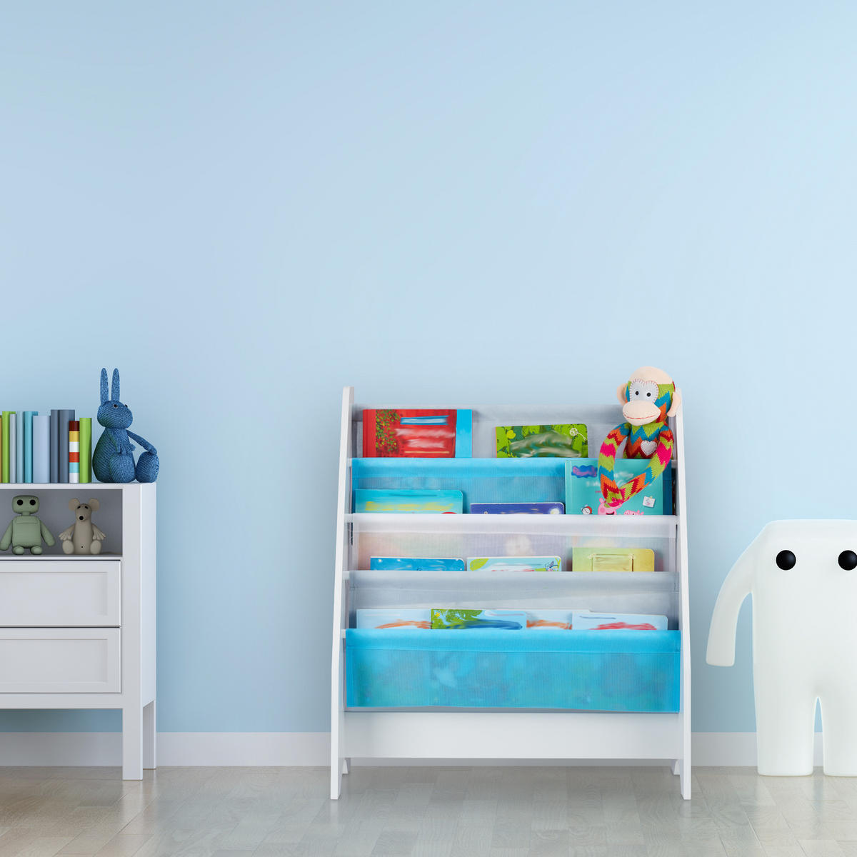KINDER Bücherregal - Multicolor, Holzwerkstoff/Kunststoff (62/71/29cm) - Relaxdays