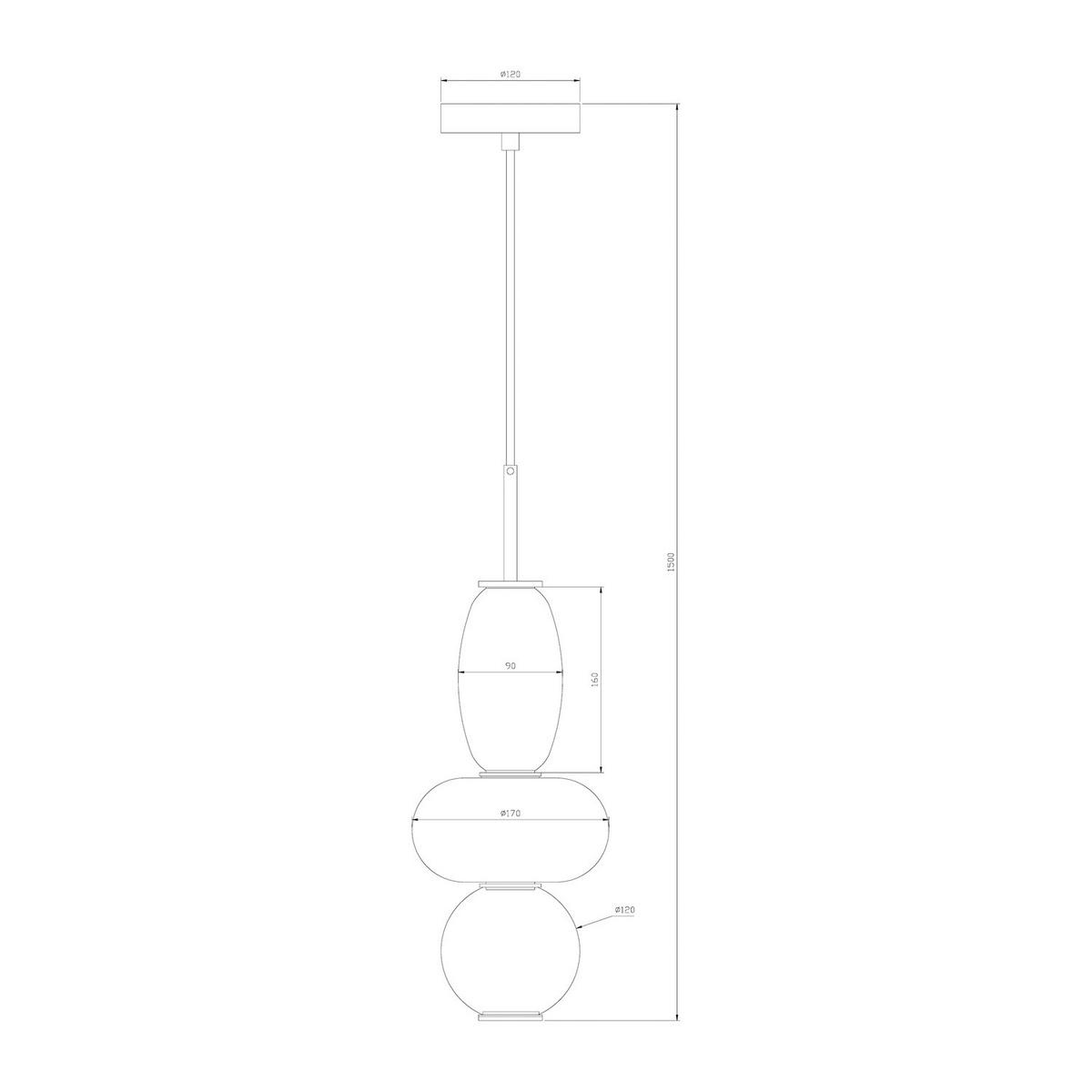 PENDELLEUCHTE - Glas / Eisen - 1-flammig - Schwarz/Weiß, Glas/Metall (17/17/150cm) - home24