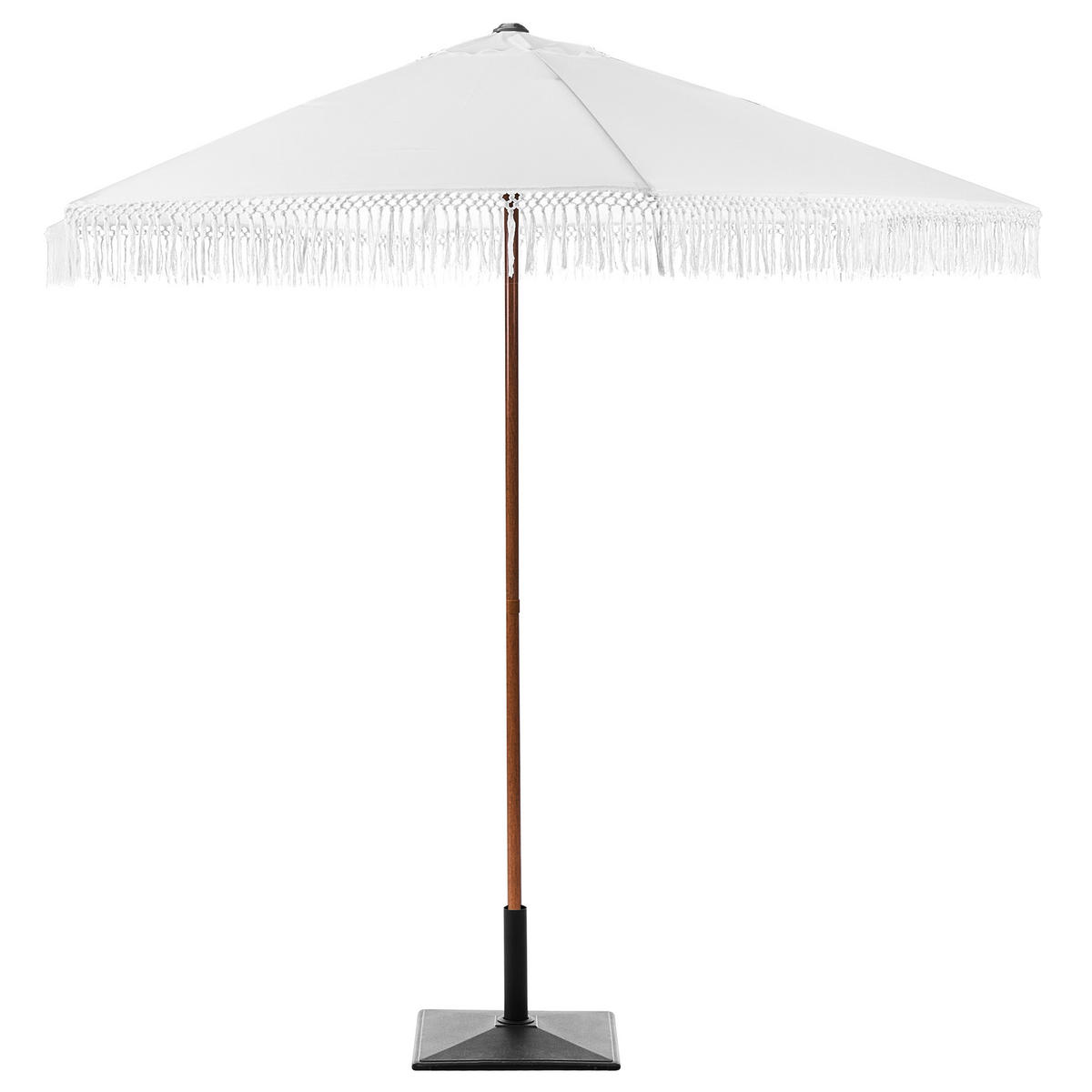 VELKÝ SLUNEČNÍK 258 cm Bílý Murasa - bílá/hnědá, textil (258/258cm) - Beliani