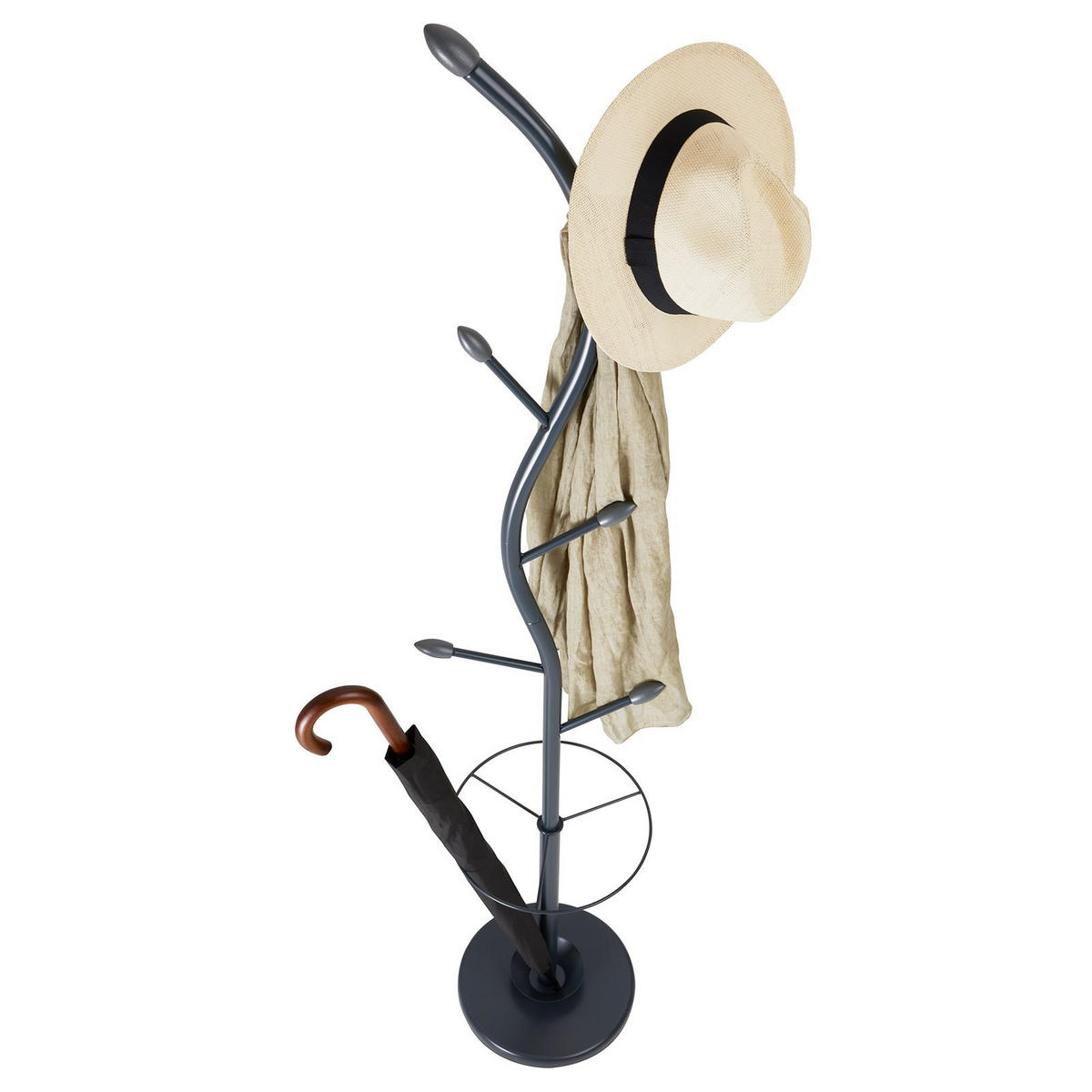 KLEIDERSTÄNDER TRIANA - Grau, Metall (30/185/30cm) - IDIMEX