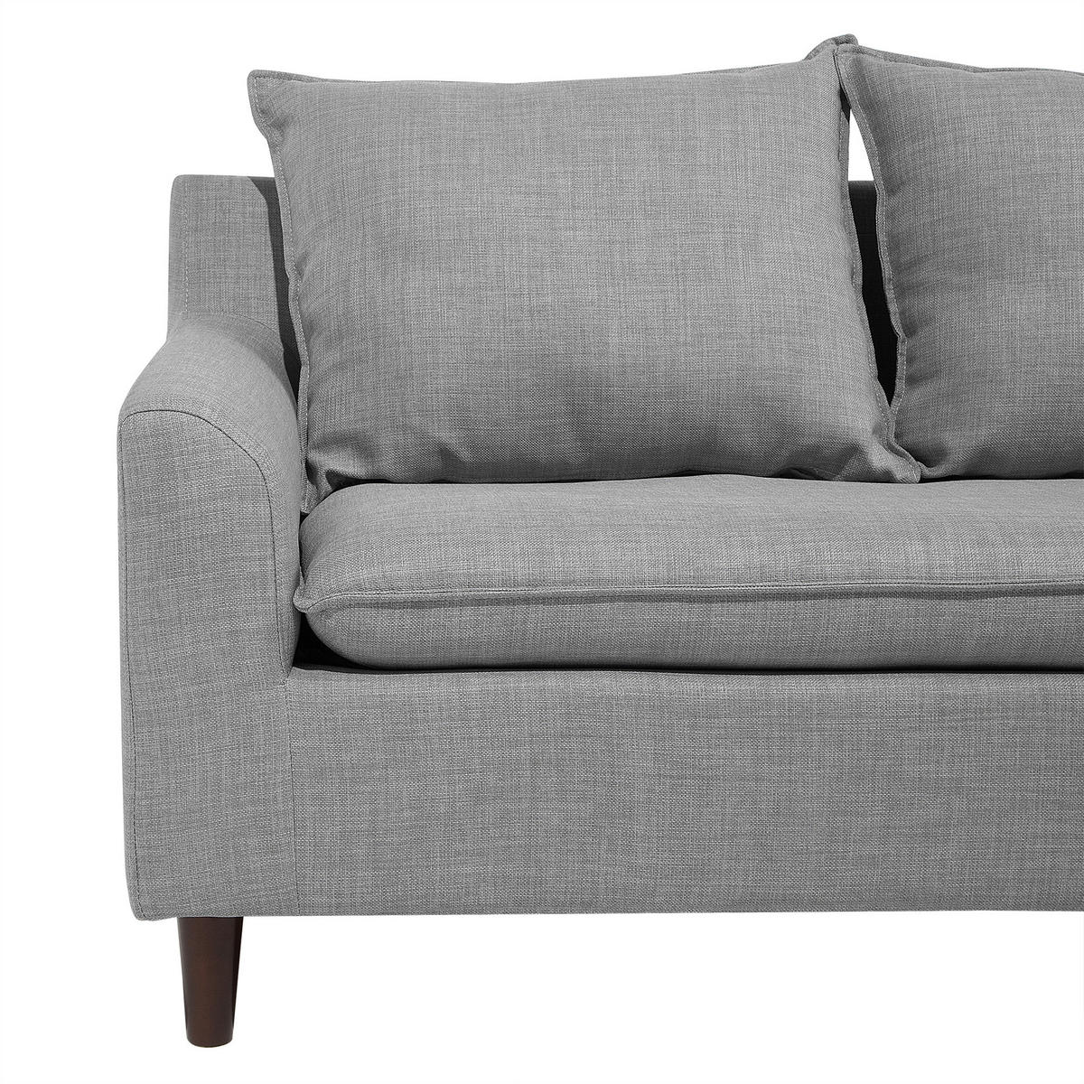 ECKSOFA Polsterbezug Hellgrau Elvenes - Hellgrau, Textil (206/140cm) - Beliani