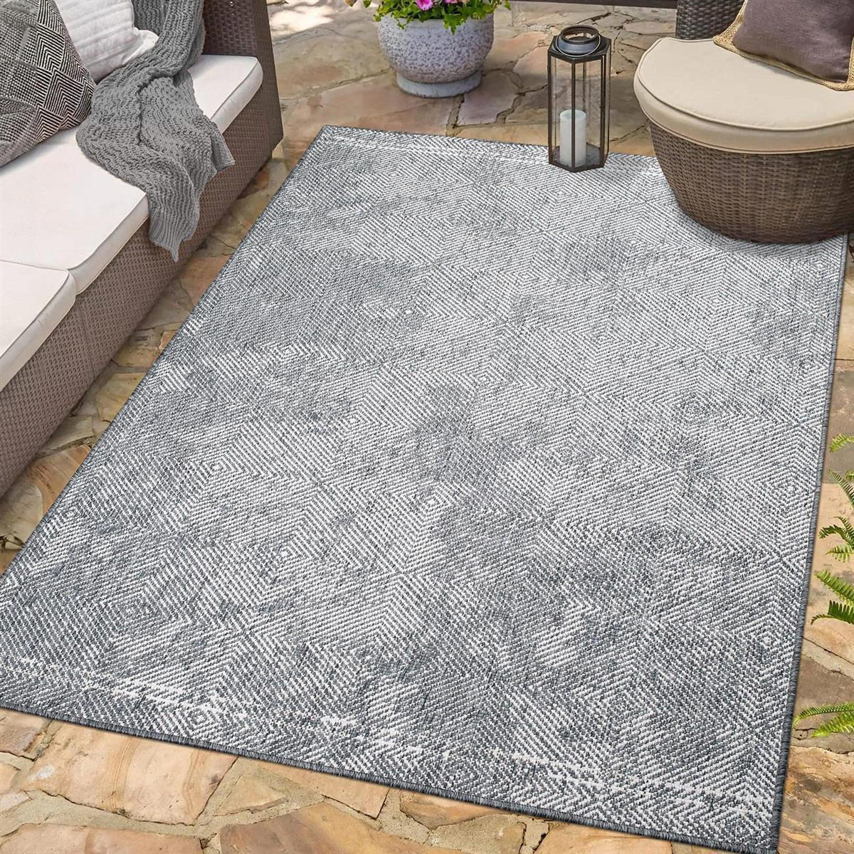 OUTDOOR-TEPPICH DuoRug 5845 Grau 120x170 cm - Grau, Textil (120/170cm) - carpet city