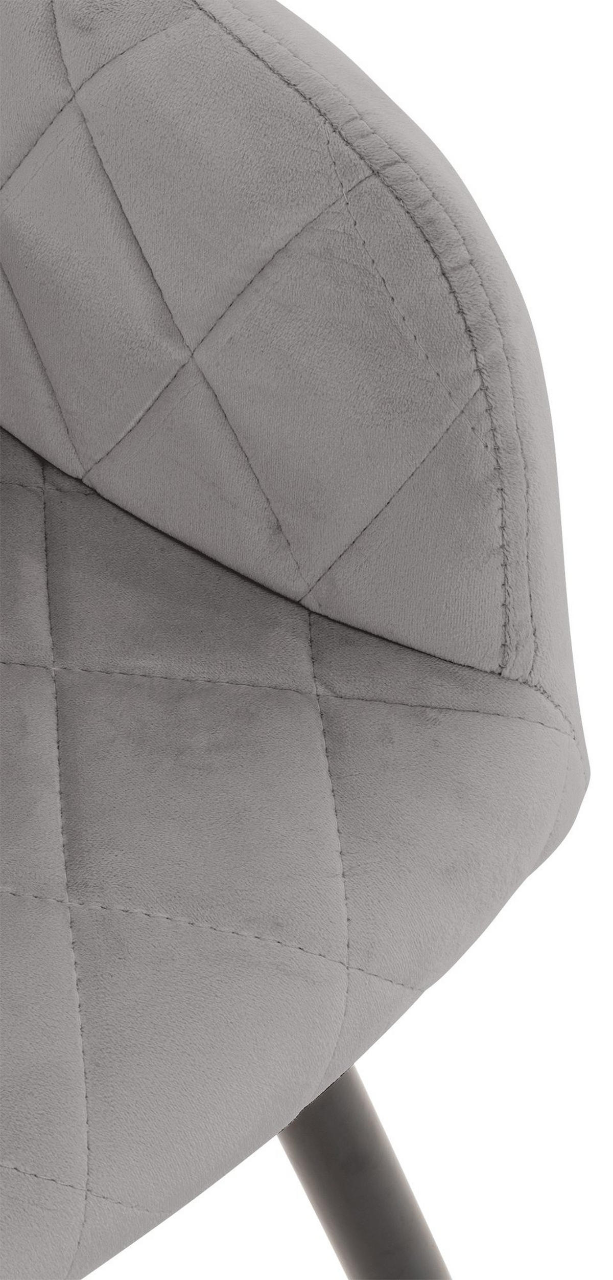 ESSZIMMERSTUHL 2er Set Lisan Samt Grau Wohnzimmerstuhl - Grau, Textil (47/84/44cm) - DELUKE