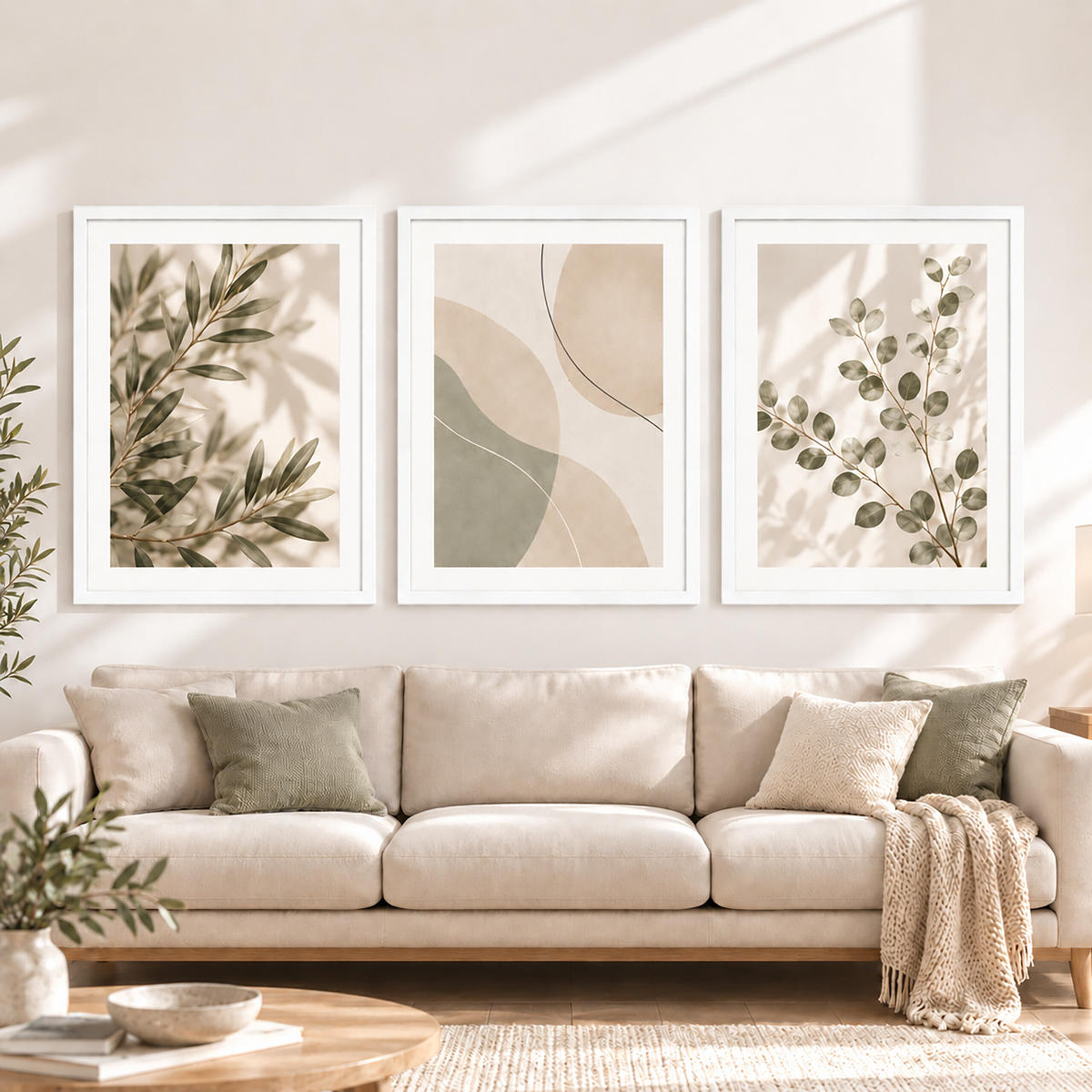 RÁM Biely DIN A1 3-dielna-sada - biela, kompozitné drevo/plast (64/88cm) - Relaxdays