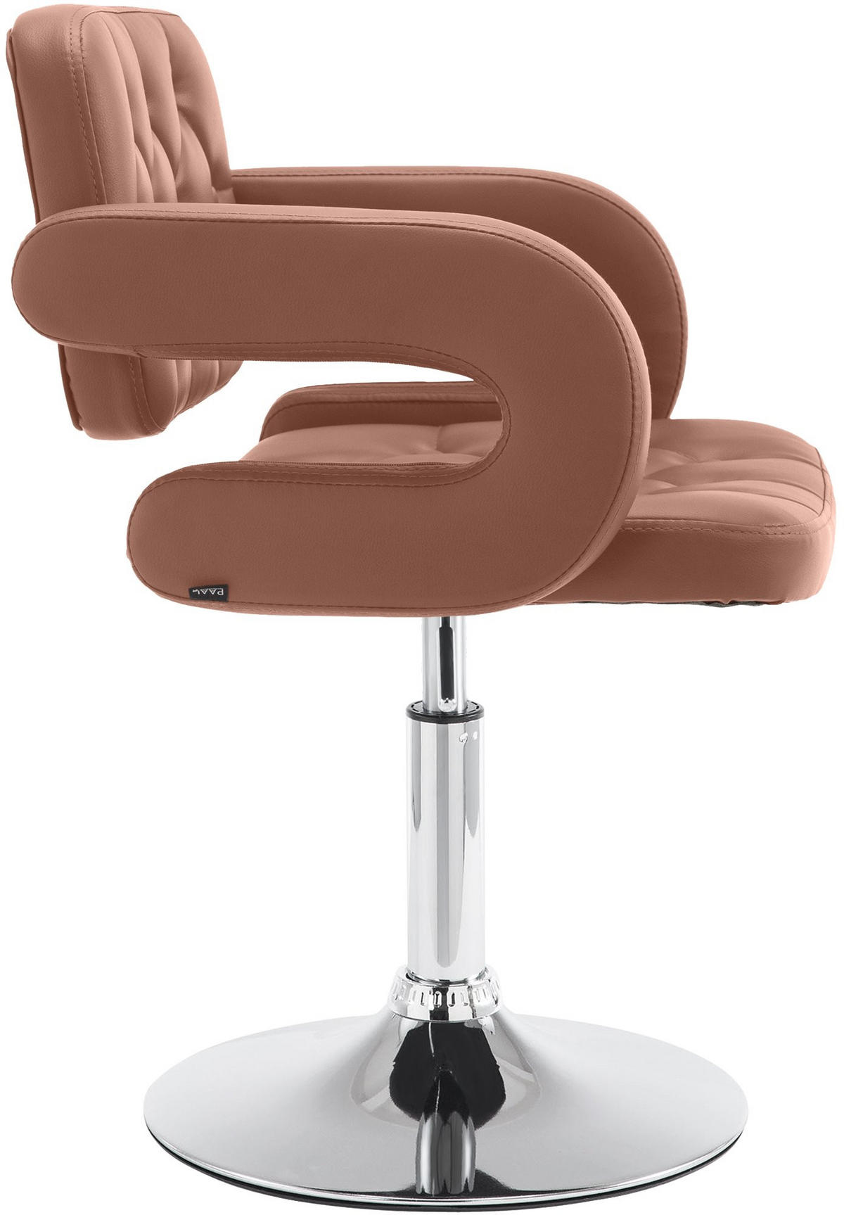 SESSEL Lederlook cognac - Chromfarben/Cognac, Textil/Metall (62/76/55cm) - CLP