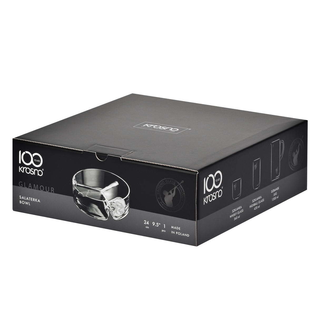 SALATSCHÜSSEL, 1 Stk., 24 cm, Handgemacht - Transparent, Glas (24/8/24cm) - Krosno Glass