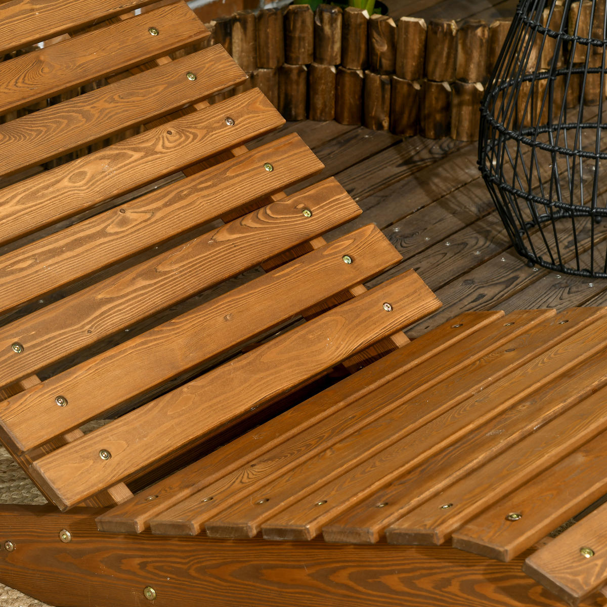 GARTENLIEGE - Teakfarben, Holzwerkstoff (170/77/66cm) - Outsunny