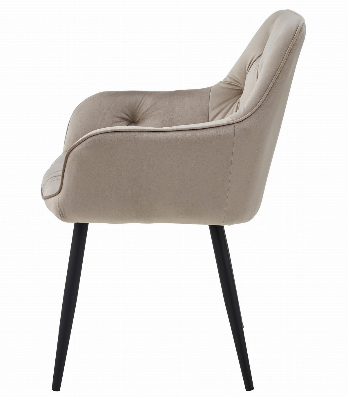 ESSZIMMERSTUHL LUKK dunkelbeiger Sitz, schwarze Beine - Beige/Schwarz, Textil (56/83.5/62cm) - Valora