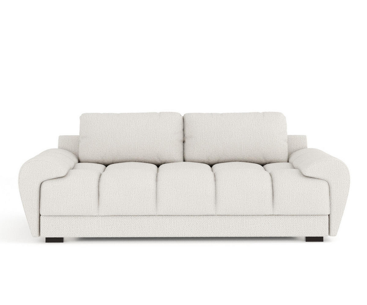 3-SITZER SOFA Peebles Beige Chenille-Stoff - Beige/Schwarz, Holz/Holzwerkstoff (244/90/101cm) - Maison de Reve
