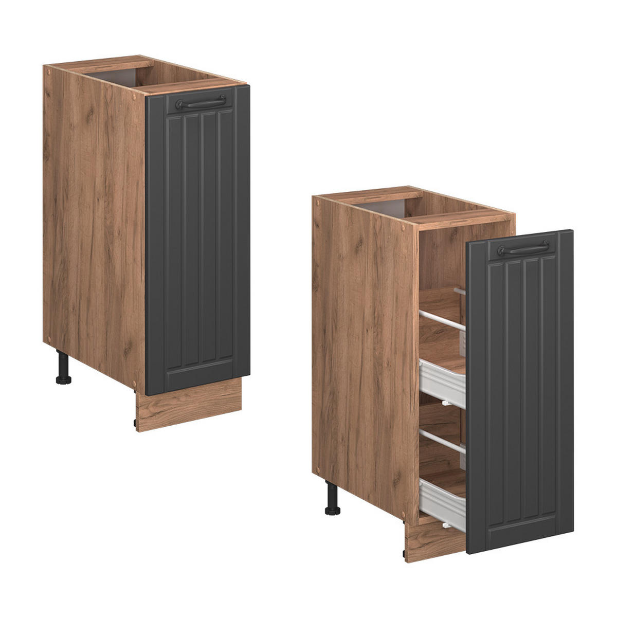 Honigeiche/Dunkelgrau, Holzwerkstoff (30/82/60cm) - Vicco