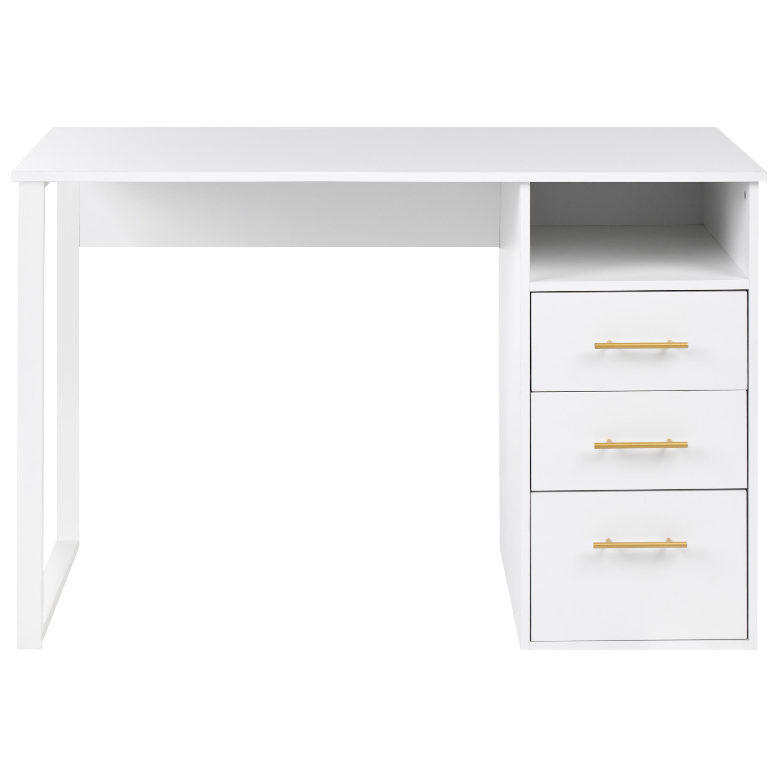 Beliani Schreibtisch Weiß 120x77x60 cm