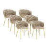 SET mit 6 Stühlen aus Samt & goldenem Metall - Beige - ELEGANO - Beige, Textil (59/74/57cm) - Vente-Unique